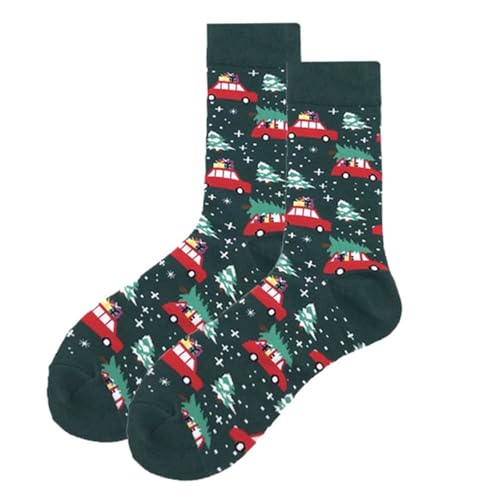 women's Winter Holiday Fun Crew Socks Christmas Halloween Cute Print Letter Short Socks Womens Christmas Socks, H-5, One Size