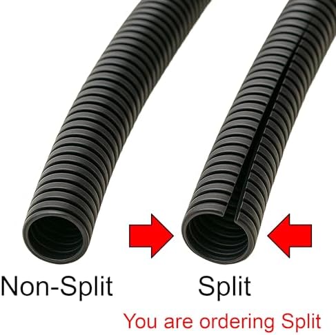 Electriduct Split Wire Loom Tubing Polyethylene Corrugated Flexible Conduit - 3/4" Nominal Size - 50 Feet - White - 1