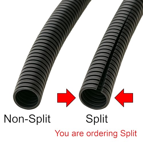 Electriduct Split Wire Loom Tubing Polyethylene Corrugated Flexible Conduit - 2" Nominal Size - 10 Feet - White by Electriduct - Image 2