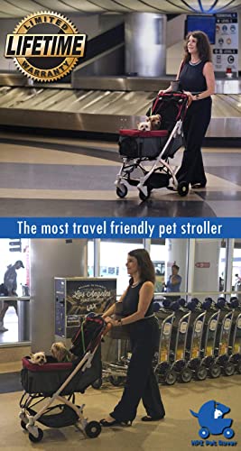 Hpz-Pr America Pet Rover Lite Premium Light-Weight Dog/Cat/Pet Stroller Travel Carriage With Convertible Compartment/Aluminum Frame For Small & Medium Pets (Ruby Red 2Nd-Gen)28X20X40Inch(Pack Of 1) #TOP7