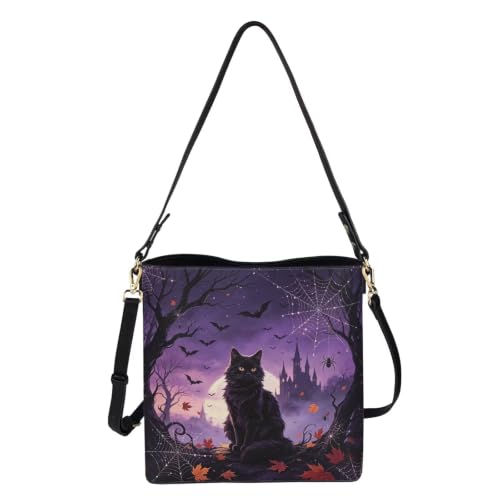 Image of HUGS IDEA Boho Bags for Women Leather Handbag Shoulder Bucket Crossbody Purse