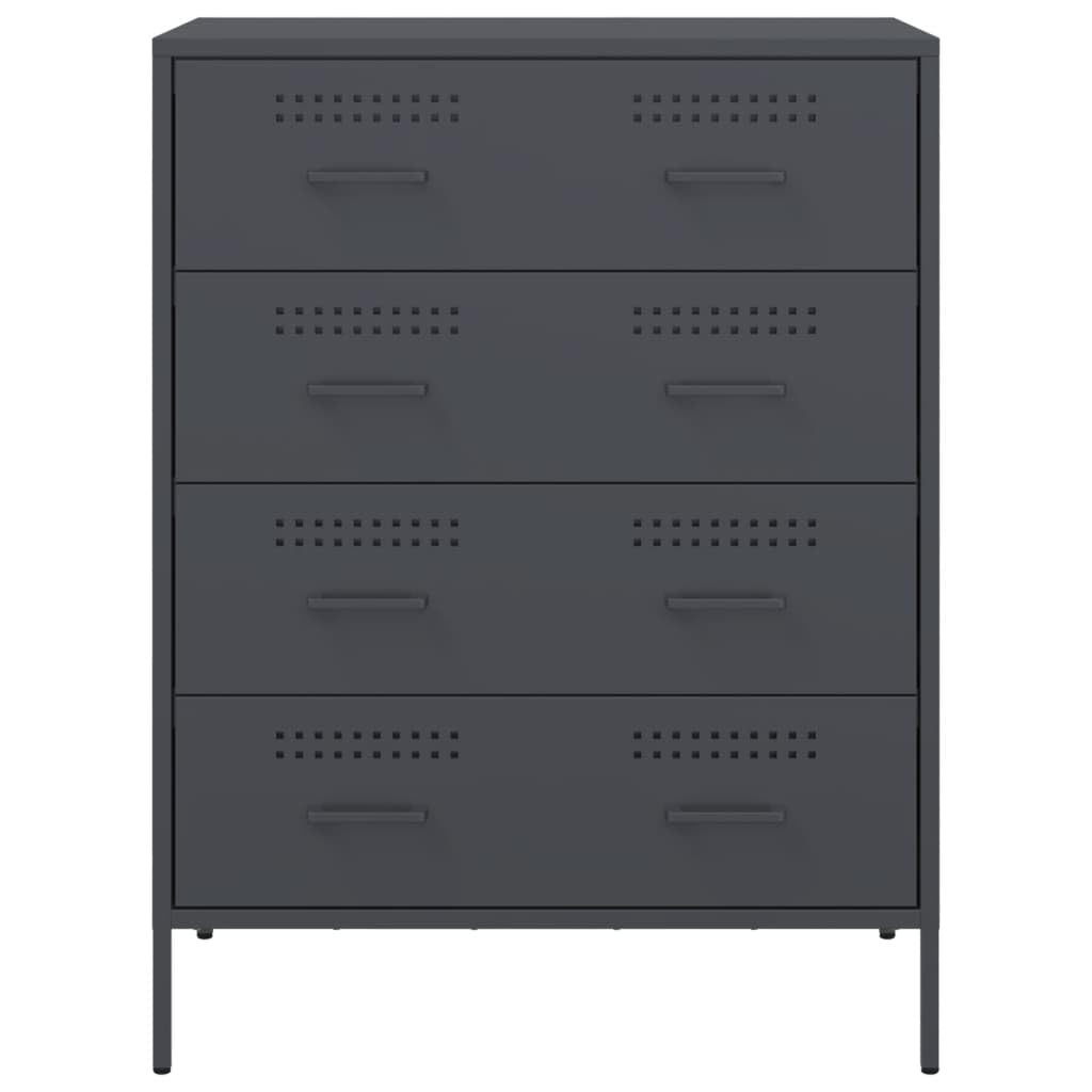 Credenza antracite, 68 x 39 x 89 cm, armadio in metallo con 4