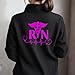 Intriklo Custom Nurse Fleece Jacket, RN CNA LPN Medical Zip Up Coat, Embroidered Name, Gift for Nurse, RN Fleece Jacket, Nursing Jackets for Women Men 13