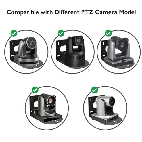 TOLIDA 1pcs Universal PTZ Camera Wall Mount Bracket - Solid Metal Wall Mount Holder for HuddleCam, AVIPAS, Lumens Cameras, Outdoor Wall Mounted Camera Bracket, Black - Image 7