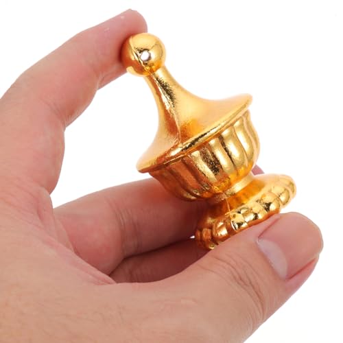 Image of Veemoon 4pcs Lamp Finials Decoration, Gold Lamp Cap Antique Knob Retro Finials Cap Tapped of Tops Finial Parts for Bedside, Table, Floor