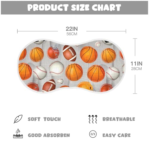 xigua Sports Balls Muslin Baby Burp Cloths Set of 2, Super Soft & Absorbent Burping Rags, Cotton Burp Clothes Shower Gift for Newborn, Baby Girls and Boys4