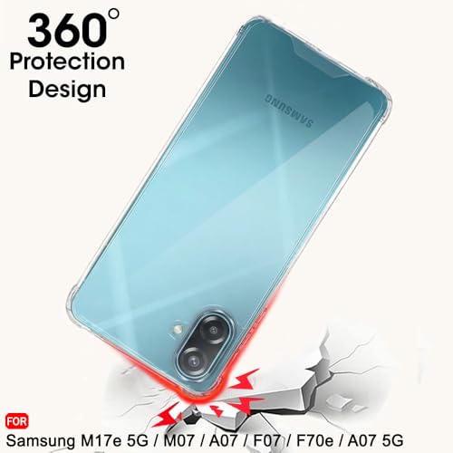 Image of TheGiftKart Back Cover Case for Samsung Galaxy M17e 5G / M07 / A07 / F07 / F70e / A07 5G | Shockproof Crystal Clear Hard Back | Hybrid Design | 360 Degree Protection (PC & TPU, Transparent Bumper)