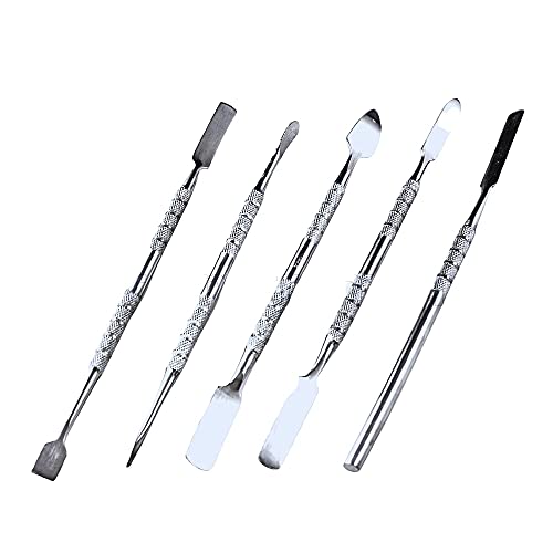 XTRM CRAFT Wax Dental Clay Carvers Kit - 5 Pieces Stainless Steel Metal Spatula Set