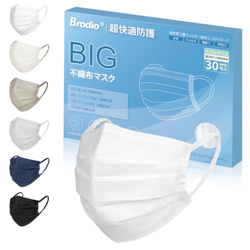[Hellozebra] ���傫�� �}�X�N � 3�w�t�B���^�[ 6mm�_��R 200*90mm ���Ή��}�X�N 30������ �傫�߃}�X�N ���K���� ��q���}�X�N �ʋC�� �����ɂ��Ȃ�ɂ��� �ԕ��EPM2.5�E�E�C���X�򖗑΍� �j�����p �z���C�g