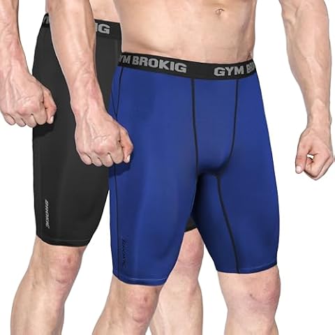 BROKIG Men's Compression Shorts 2 Pack Cover