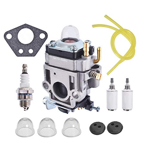 waltyotur 300486 Carburador 3004156 Filtro de aire de repuesto para motor Earthquake 43cc 51.7cc E43 E43CE E43WC Auger MD43 WE43 WE43E WE43CE Bordeadora Línea de combustible