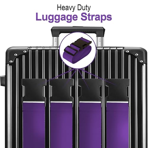 Image of Luggage Straps for Suitcases TSA Approved Travel Belt by Chelmon(Purple)