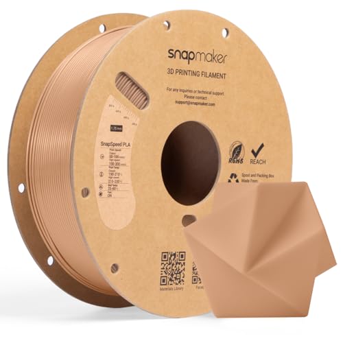 Image of Snapmaker PLA Basic Filament 1.75mm,Snapspeed 3D Printer Filament Up to 300mm /s High Speed Printing,Dimensional Accuracy + /- 0.02 mm,Clog-Free for Most FDM Printers,1kg (2.2lbs) (Warm Beige-RFID)