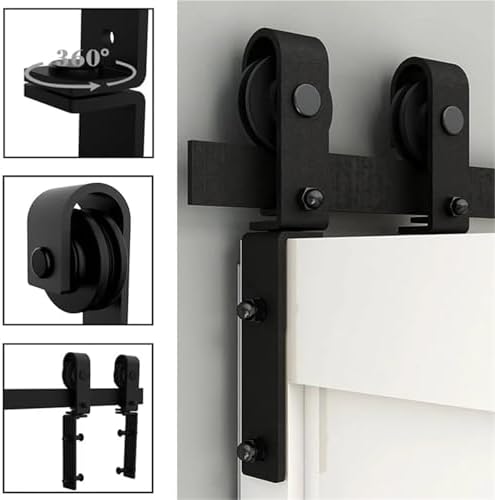 Heavy Duty 5FT Barn Door Hardware Kit, Sturdy Folding Sliding Track for 4 Doors, Easy Assembly Bifold Barn Door System, Durable & Reliable Home Improvement Solution