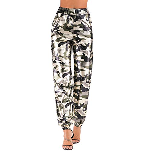 Calça casual, Andoer Calça esportiva casual feminina de cintura alta Calça de moletom Hip Hop Calça