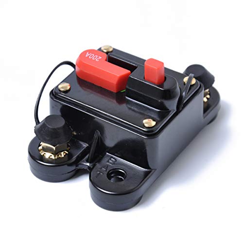 FAVOMOTO Disjuntor de 200 A Com Suporte de Fusível de Reinicialização Manual para Áudio Do Carro E P