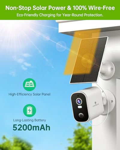 SYMYNELEC 2K Solar Security Cameras Wireless Outdoor, 2-Pack — view 2