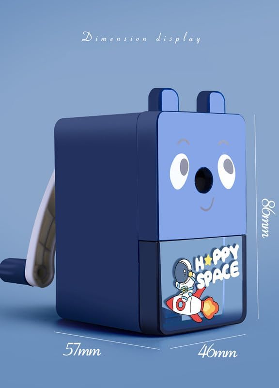 Miniatura 8 de Afiladora de lápices, sacapuntas de sirena morada, sacapuntas manual de manivela, cortador de lápices de dibujos animados de animales para la