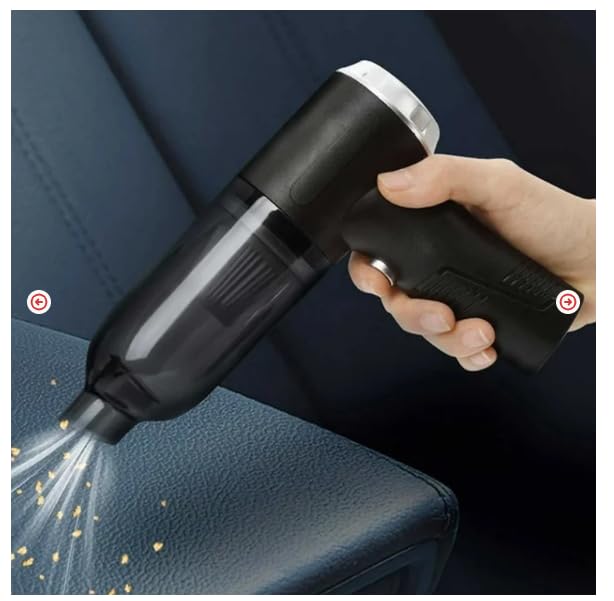 Image of Portable Handheld Mini Vacuum Cleaner, Cartridge Filter, for Upholstery, Cordless USB Rechargeable with Dusting Brush, 150 Grams