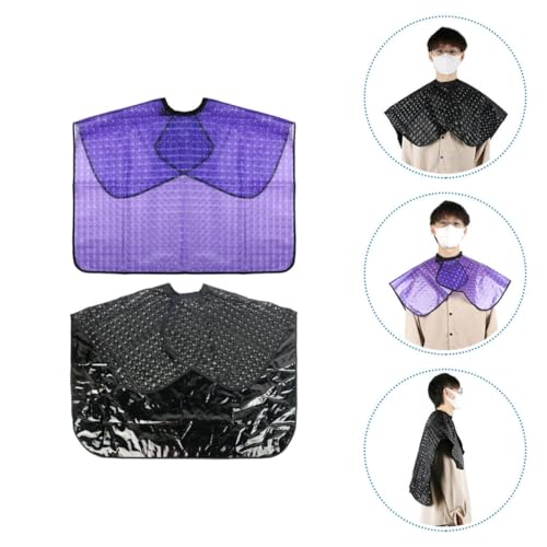 2pcs Waterproof Hair Coloring Capes for Salon Use Hair Dye and Cutting Capes in Black and Purple and Clients miniatura 6
