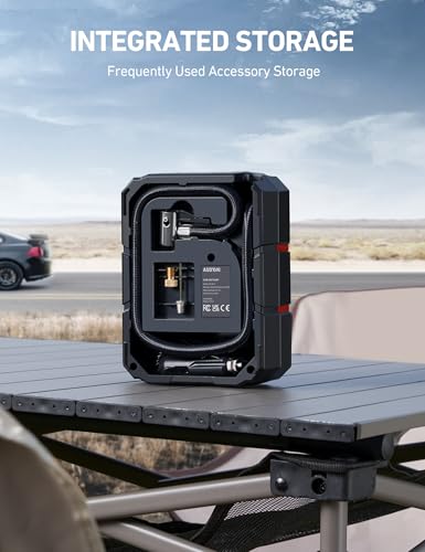 AstroAI Tyre Inflator Air Compressor 12V DC, Car Accessories Digital Tyre Pump 150 PSI, Preset Tyre Pressure & Auto Shutoff, Electric tyre Pumps for Cars Motorcycles Bikes (Black&Yellow) - Image 8