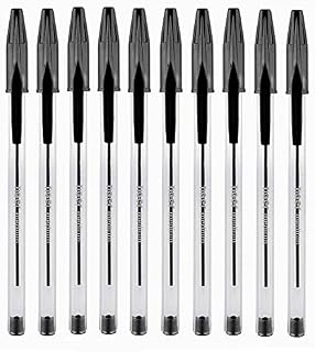 Nice Style Pack of 50 - Medium Tip Fluent Smooth Writing Black Biro Ballpoint Pens