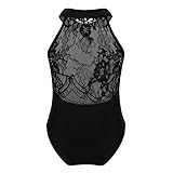 Agoky Big Girls Turtle Neck Lace Back Retro Dancewear Ballet Gymnastics Leotard Costumes