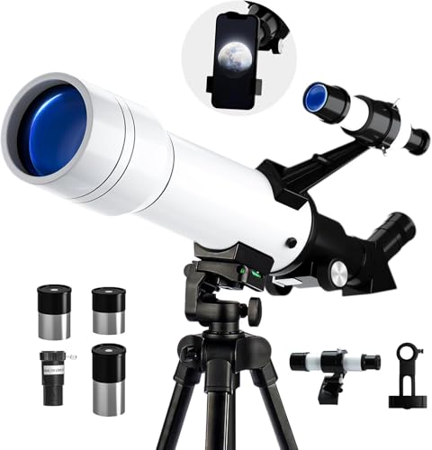 NEYLANG Telescope, 70mm Aperture Portable Refractor Telescopes for Astronomy Beginners, 400mm Professional Travel Telescope with Carry Bag, White NEYLANG Telescope, 70mm Aperture Portable Refractor Telescopes for Astronomy Beginners, 400mm Professional Travel Telescope with Carry Bag, White
