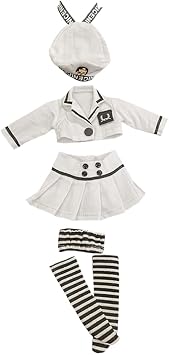 niannyyhouse 1/3 1/4 1/6 BJD Dolls Clothes White Hat Coat Skirt Striped Vest Socks Navy Suit Ball Jointed Dolls Accessories Dress Up Gift 1/3BJD