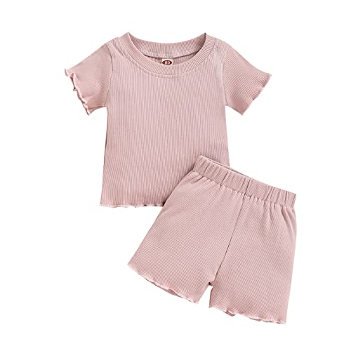 Image of Toddler Girl Clothes Summer Outfit Short Sleeve Shorts Set 12M-5T