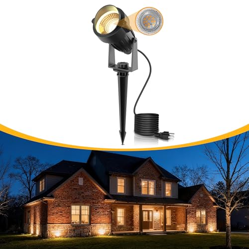 Image of L LOHAS LED 5W Plug in Outdoor Spotlight 3000K Landscape Light 1 Pack