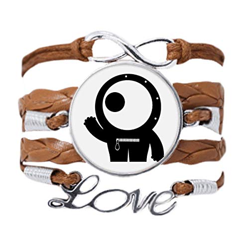 Bracelet Univers étranger Monstre cyclope en cuir tordu noir fait main