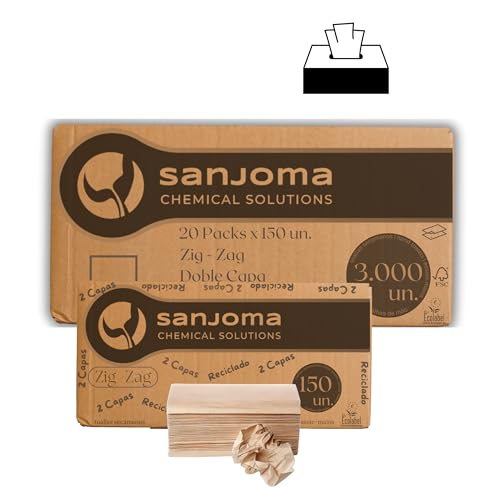 Toalla Laminada 2 Hojas Natural, Caja de 20 paquetes de 150 hojas 3.000 Unidades, Papel Secamanos Biodegradables, Dispensador De Toallas De Papel (Kraft, 220 mm x 215 mm)