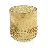 Accent Decor Mercury Glass Votive Candle Holder, Hobnail Vase, 3in, Gold, 6 Pk