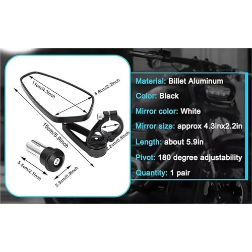 Rétroviseurs de moto pour Boulevard M109R et guidon de scooter - 3