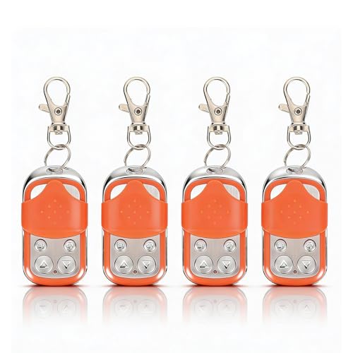 Zunate 4PCS 433.92MHz Automatic Door Remote Control, Long Range 40m Gate Control Key Fob with Keychain for Sliding, Electric Doors (HCS301 Rolling Code)
