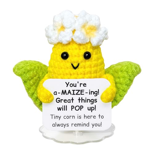 Emotional Postive Support Gift Crochet Corn -Encouragement & Inspiring Cute Little Desk Decor for Women