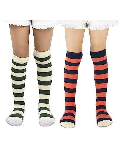 Image of Neska Moda Baby Boys & Girls Cotton Pack of 2 Pair Knee High Socks /Long Socks /Stockings (1-2 Years /2-3 Years /3-4 Years /4-6 Years)-SK1096andSK1100