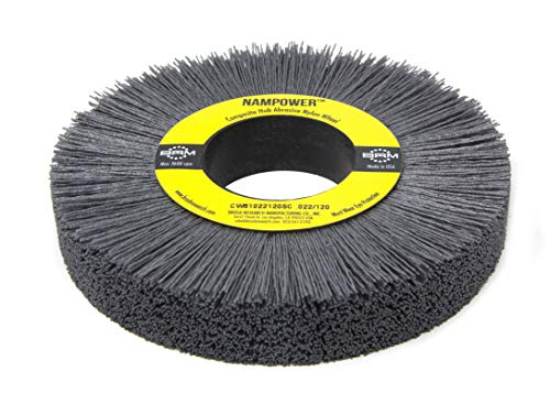 Image of Brush Research CW61022120SC Nampower Composite Hub Abrasive Nylon Wheel Brush, Round Hole, Silicon Carbide Filament, 6 inch Diameter, 0.022 inch Wire Diameter, 2 inch Arbor Hole, 1.5 inch Bristle Length, (Pack of 1)