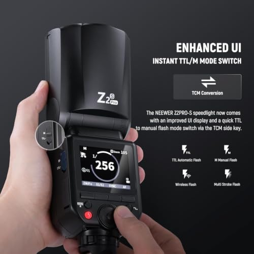 Image of NEEWER Z2PRO-S 2.4G TTL Round Head Flash Speedlite Compatible with Sony Camera, Wireless Compatible with Godox, 76Ws 1 /8000s HSS, Upgraded UI, TTL /M TCM Switch, 3000mAh 600 Full Power Light, Diffuser