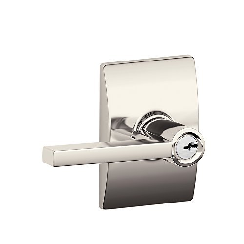 SCHLAGE F51A LAT 618 CEN Latitude Kolu, Century Trim Anahtarlı Giriş Kilidi, Parlak Nikel