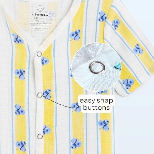 Image of The Boo Boo Club Kid'S 100% Muslin Organic Cotton Printed Button Shirt and Short Set | Half Sleeve Shirt | Summerwear Set | Kids Cothing Wear Set
