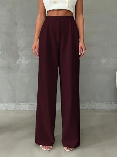 Image of Toochki Trousers for Woman Pants Women's Formal Office Korean | Black Track Pant | Straight | Cotton Spandex Stretchable Trouser | High-Waisted Bottom Wear