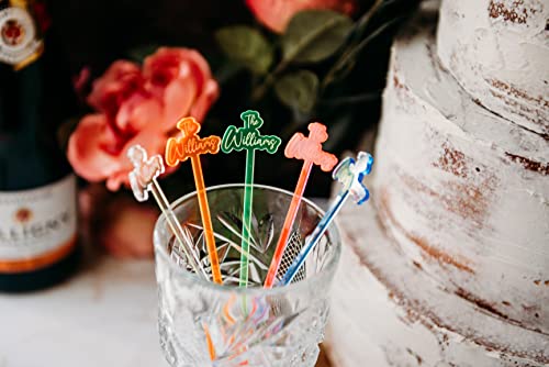 Custom Personalized Stirrer, Stirrer For Birthday Party, Wedding Drink Charms, Drink Names, Cocktail Tags, Couple Names,Gold Acrylic Swizzle #TOP7