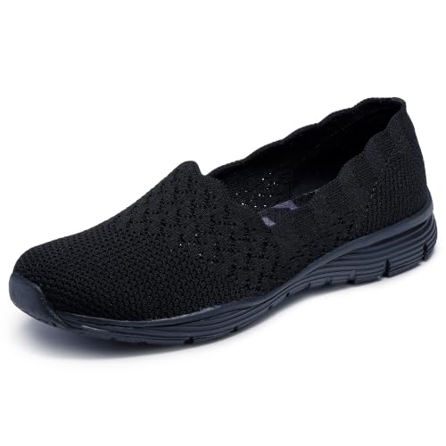 Image of Skechers Women's Seager Stat Scalloped Collar Engineered Skech-Knit Slip-on Classic Fit Loafer
