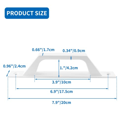 Jiozermi 2 Pack Sliding Barn Door Handle, 7.9 Inch Gate Door Handle, Aluminium Alloy Door Pull Handle For Sliding Barn Door Gate Cabinet Closet Drawer Garage Shed, Silver White #TOP2