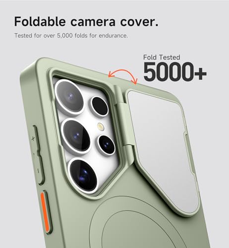 Image of SURITCH for Samsung Galaxy S26 Ultra Phone Case, Magnetic Protective Cover with Camera Cover & Adjustable Metal Kickstand for Galaxy S26 Ultra -Sage Green