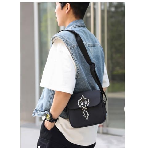 Crossbody Sling Bag Men Women,Small Tactical Crossbody Shoulder Bag, Reflective Design, Waterproof Bag for Travel Work Sport, Black4