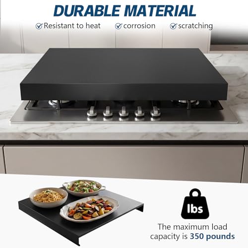 UMGDKPW Duty Stainless Steel Stove Cover Board, 30 x 22.3x 2.75 Inch Gas Stove Top Cover, Scratch & Splash Protection Noodle Board for Electric/Gas Range,Easy-Clean Electric Stove Cover Board by UMGDKPW - Used condition - Image 7