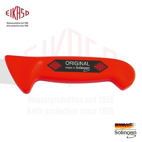 Foto von EIKASO Solingen Germany Stechmesser Rot 16cm Klinge aus Molybdänstahl 1.4116 - Fleischermesser mit scharfer Klinge für vielseitiges Arbeiten - Profi Metzgermesser für Hobby und Profi Metzger (21cm)